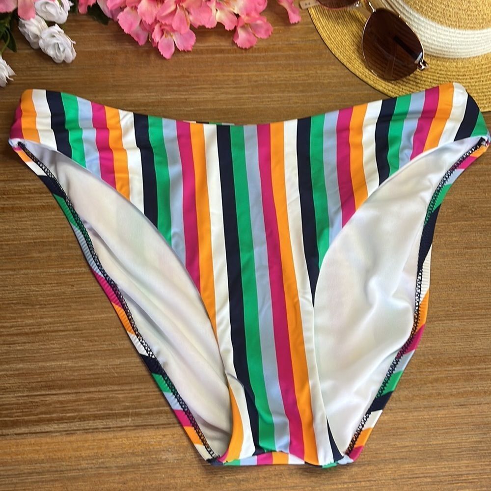 Cremieux Coastal Stripe French Hipster Bikini Bottom Size Large